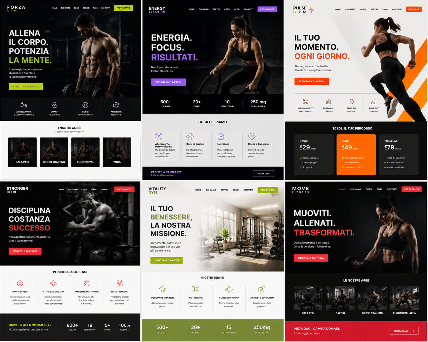 Premium gym website concept preview
